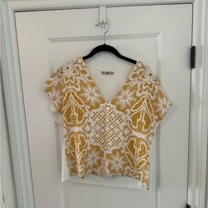 Fun Zara Top (medium, gold + white)